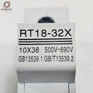 RT18-32X 10x38 500V~690V 32A DIN Rail Mount Fuse Holder Base w/ Fuse (LOT OF 2)